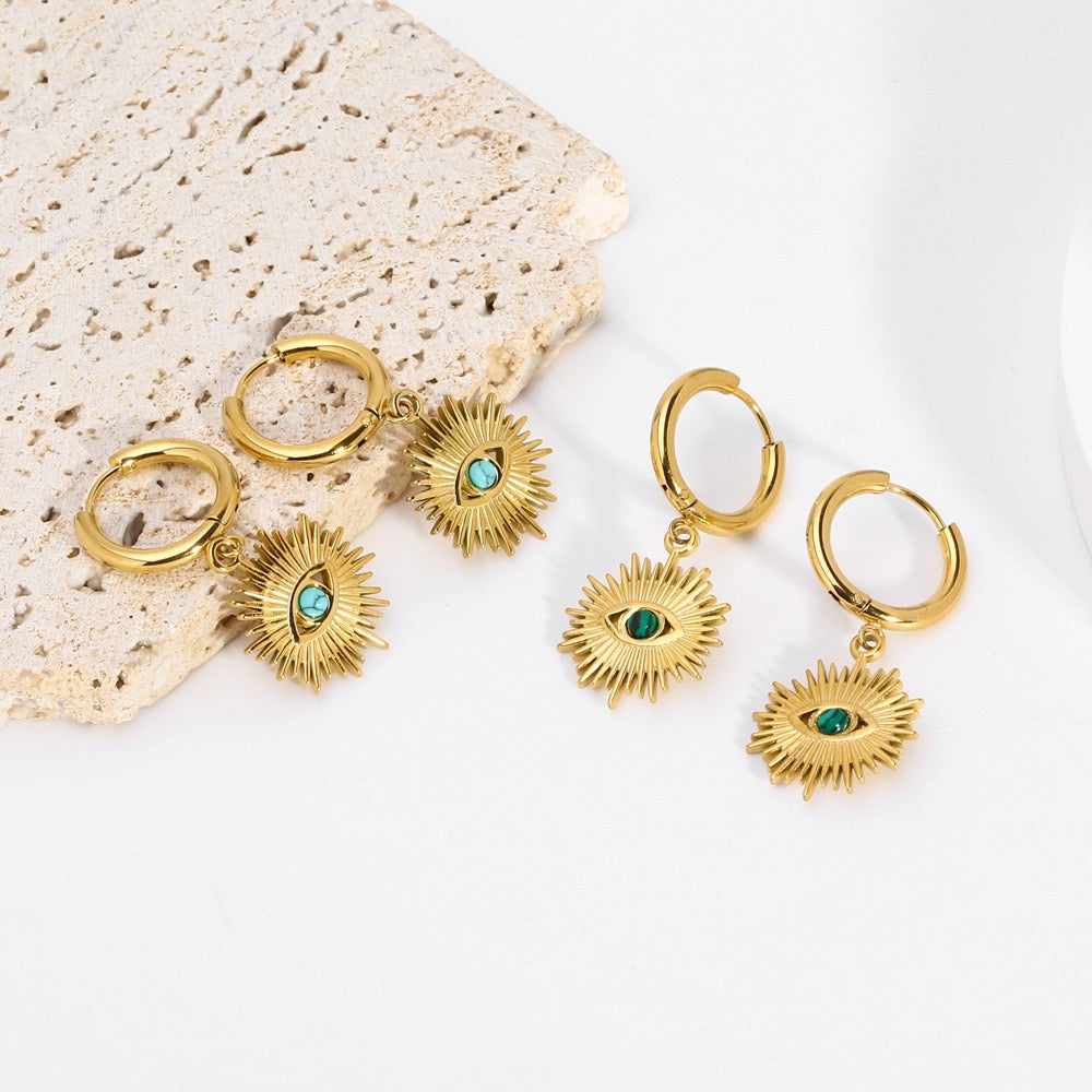 Evil eye sunny hoops