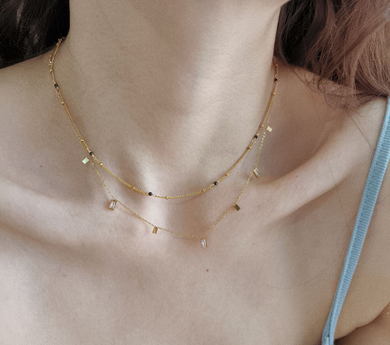 14k gold filled natural stone necklaces