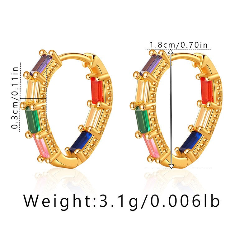 Colorful zircon hoops