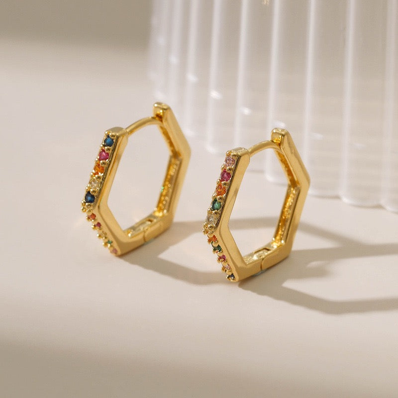 Colorful zircon hoops