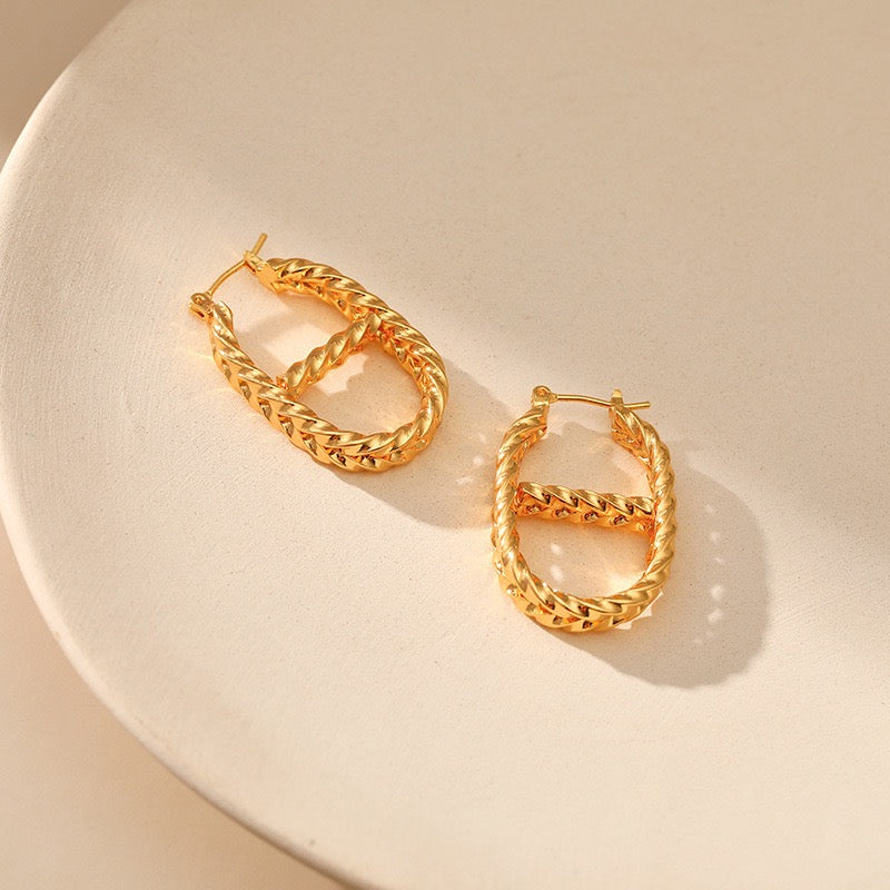 Gold plated hoops