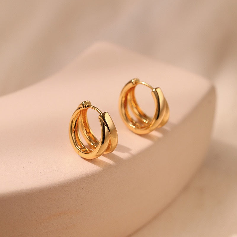 Gold plated hoops