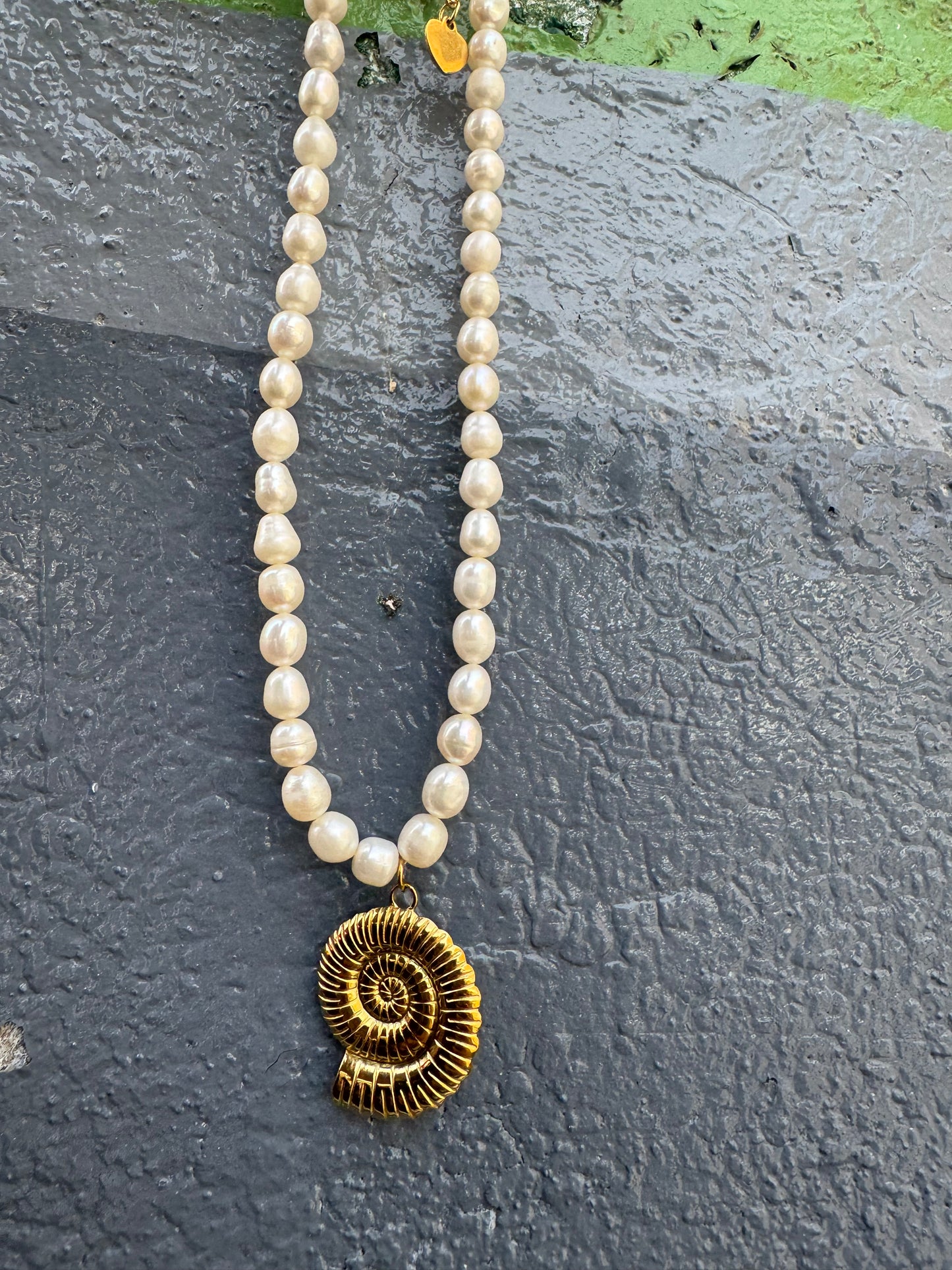 Freshwater pearl charm necklace