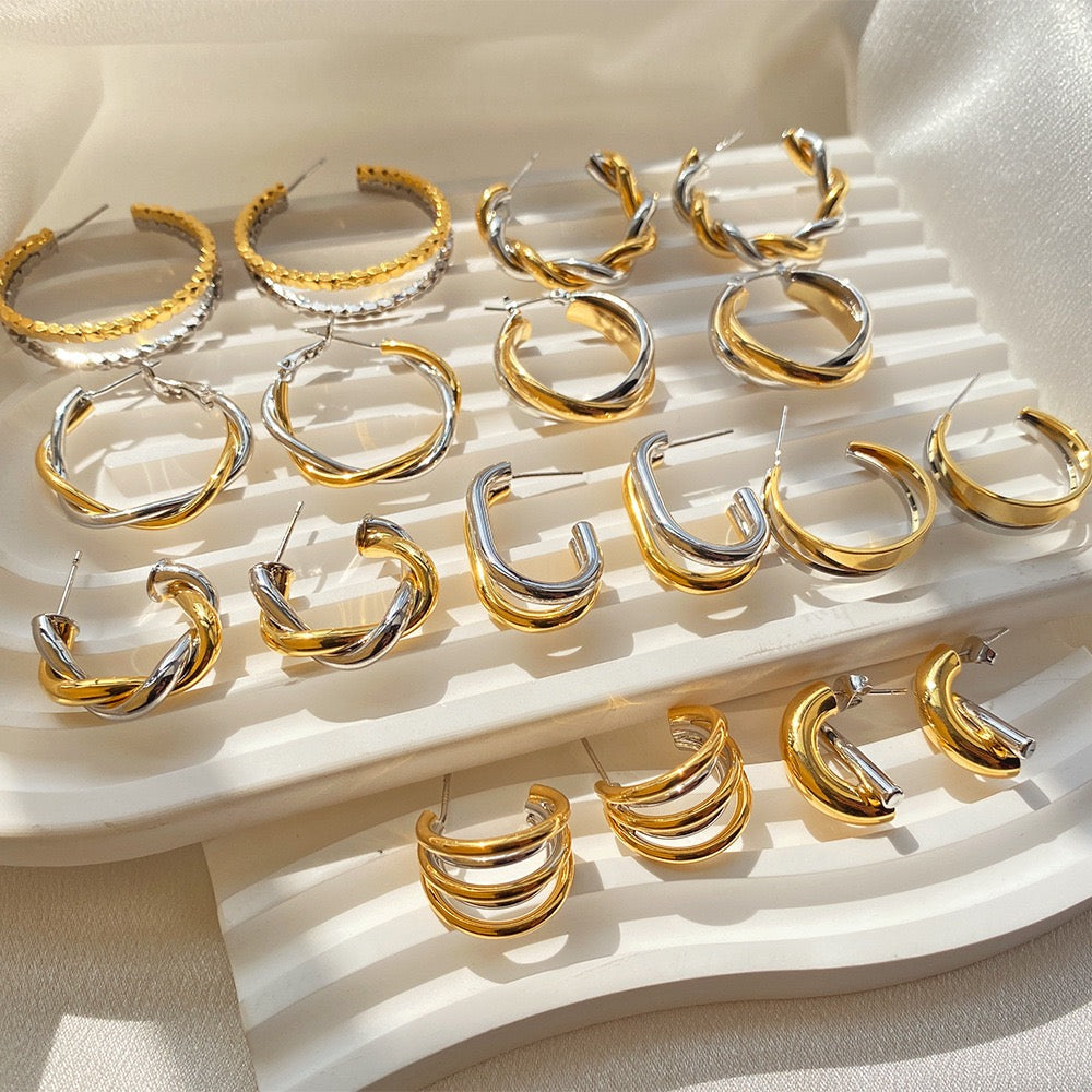 Gold and silver hoops collection