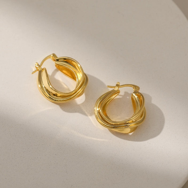 Gold plated hoops