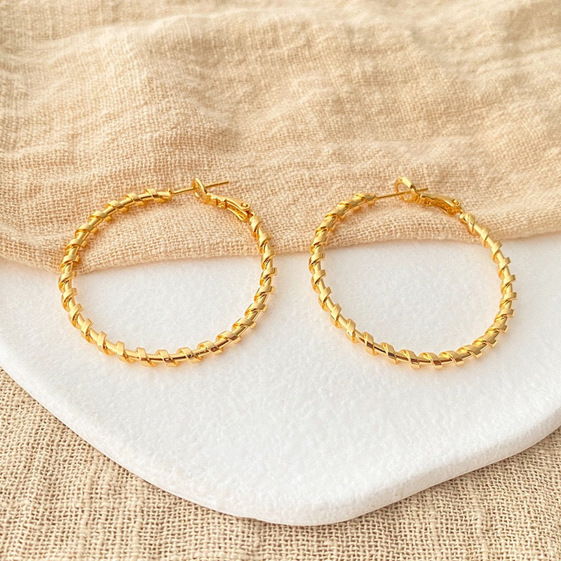 Gold plated hoops