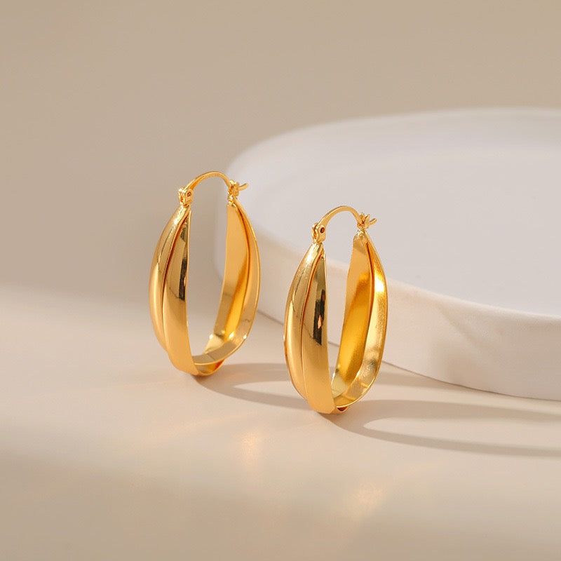 Gold plated hoops