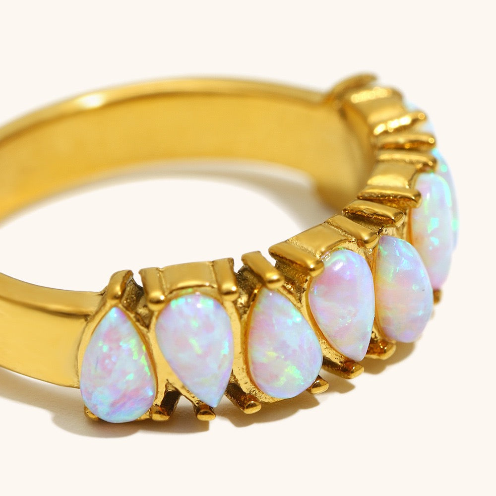 Opal band ring