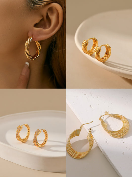 Gold plated hoops