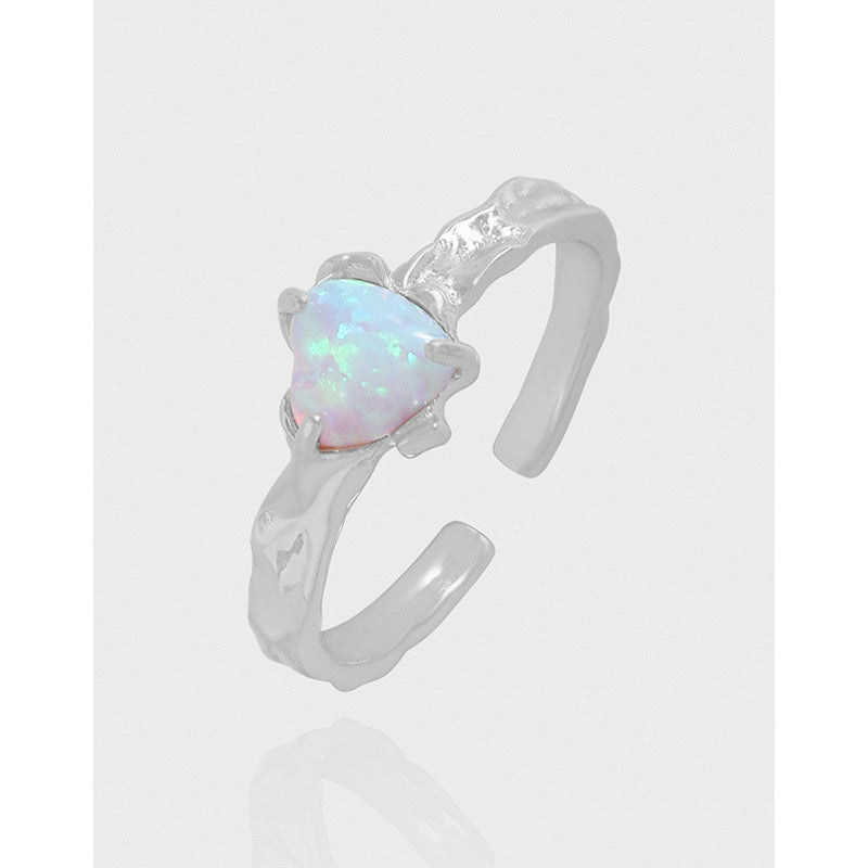 opal heart rings