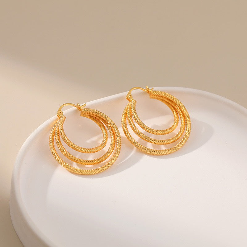 Gold plated hoops