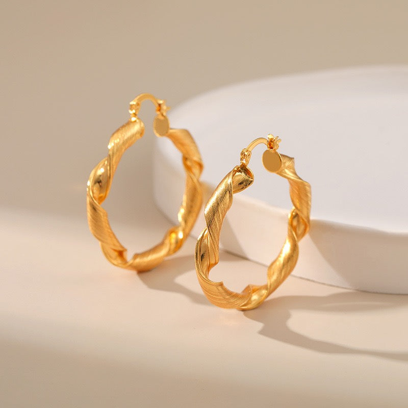 Gold plated hoops