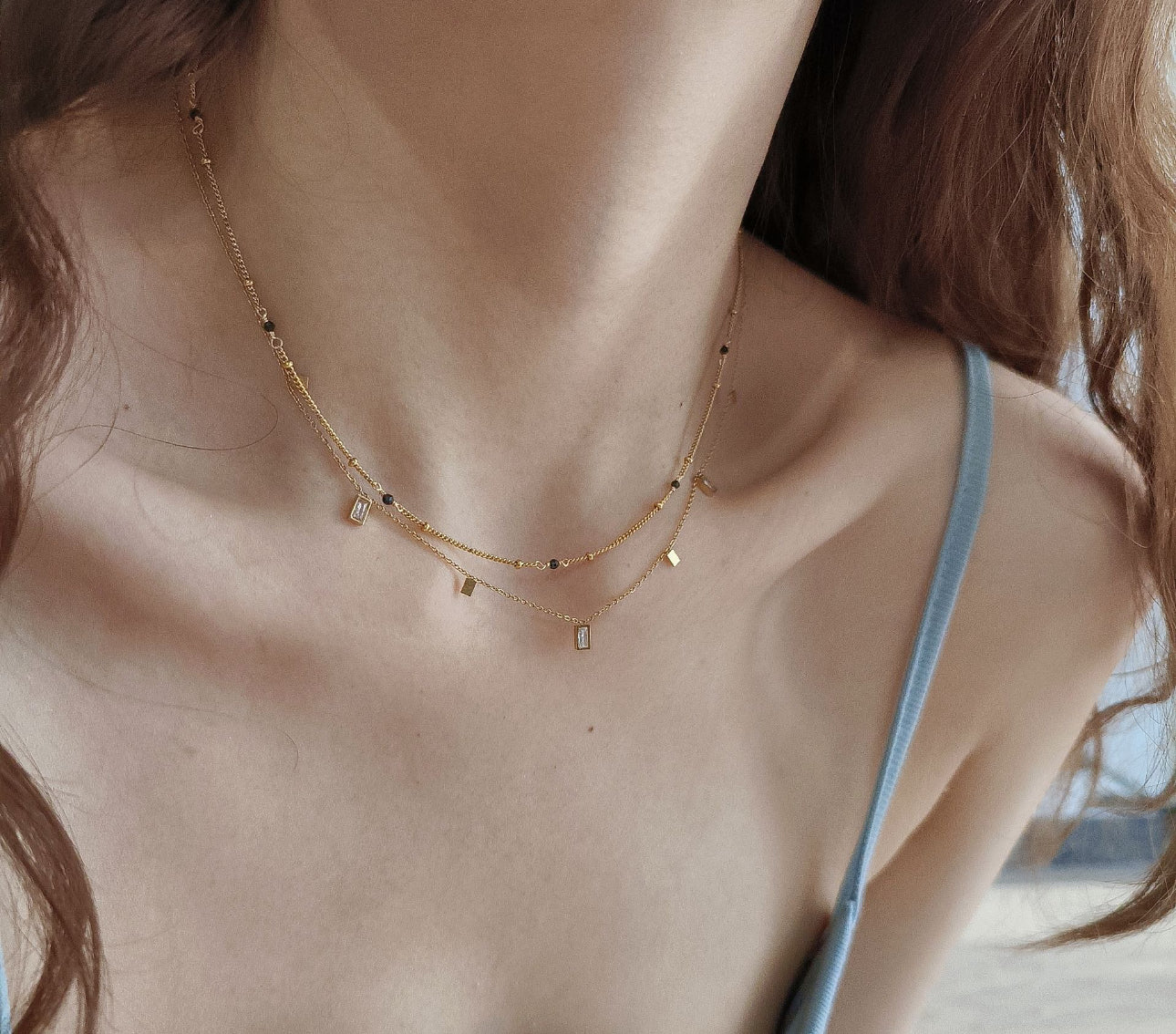 14k gold filled natural stone necklaces