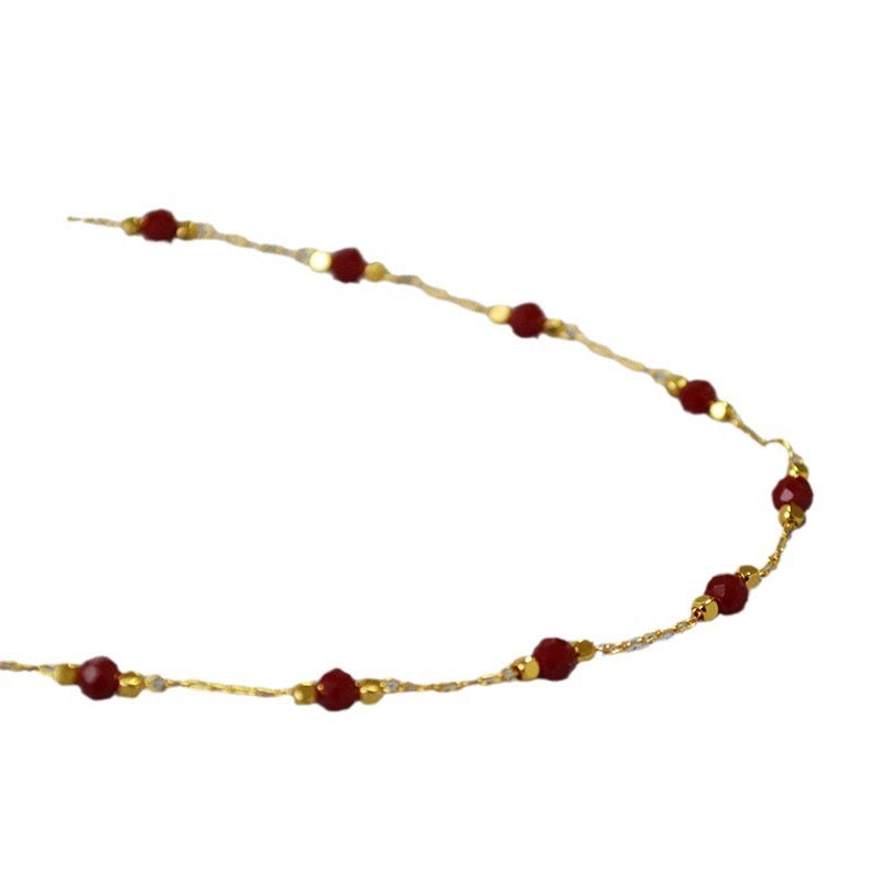 Red Natural stones necklace