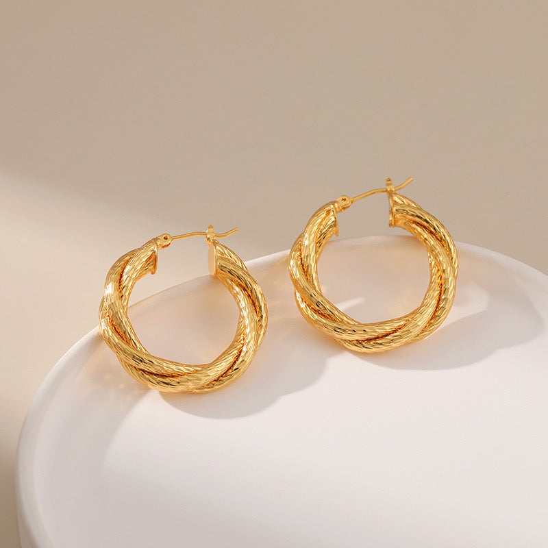 Gold plated hoops