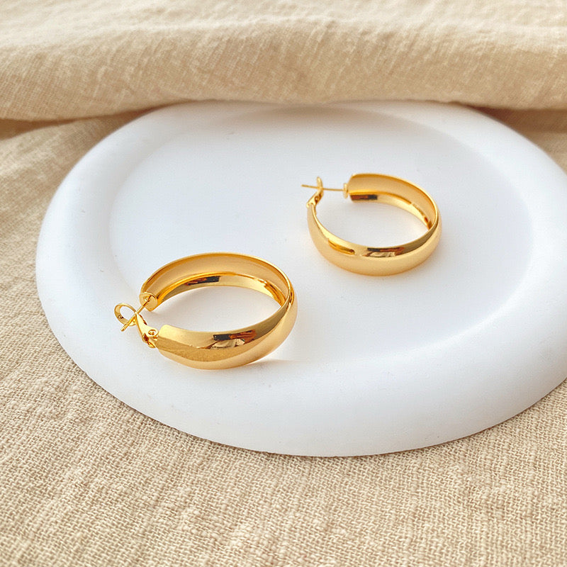 Gold plated hoops