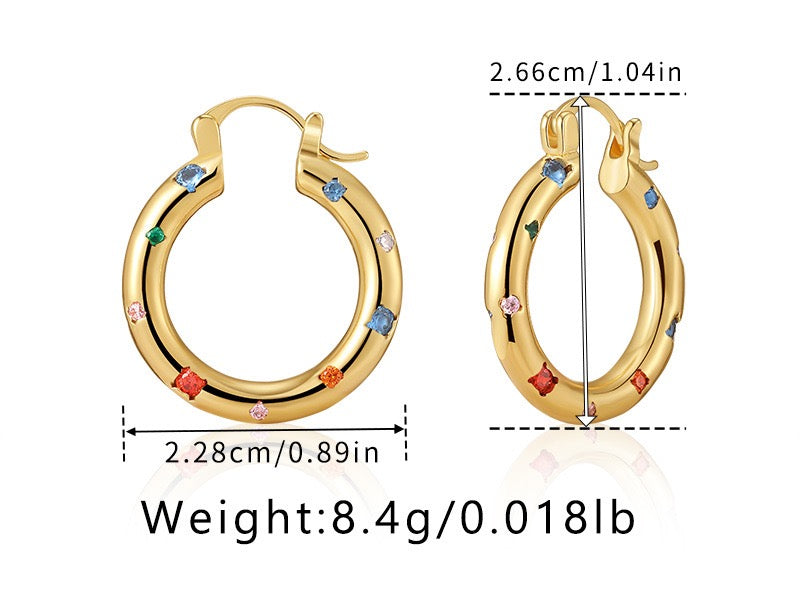 Square zircon hoops