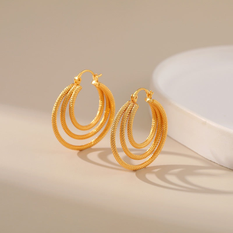 Gold plated hoops