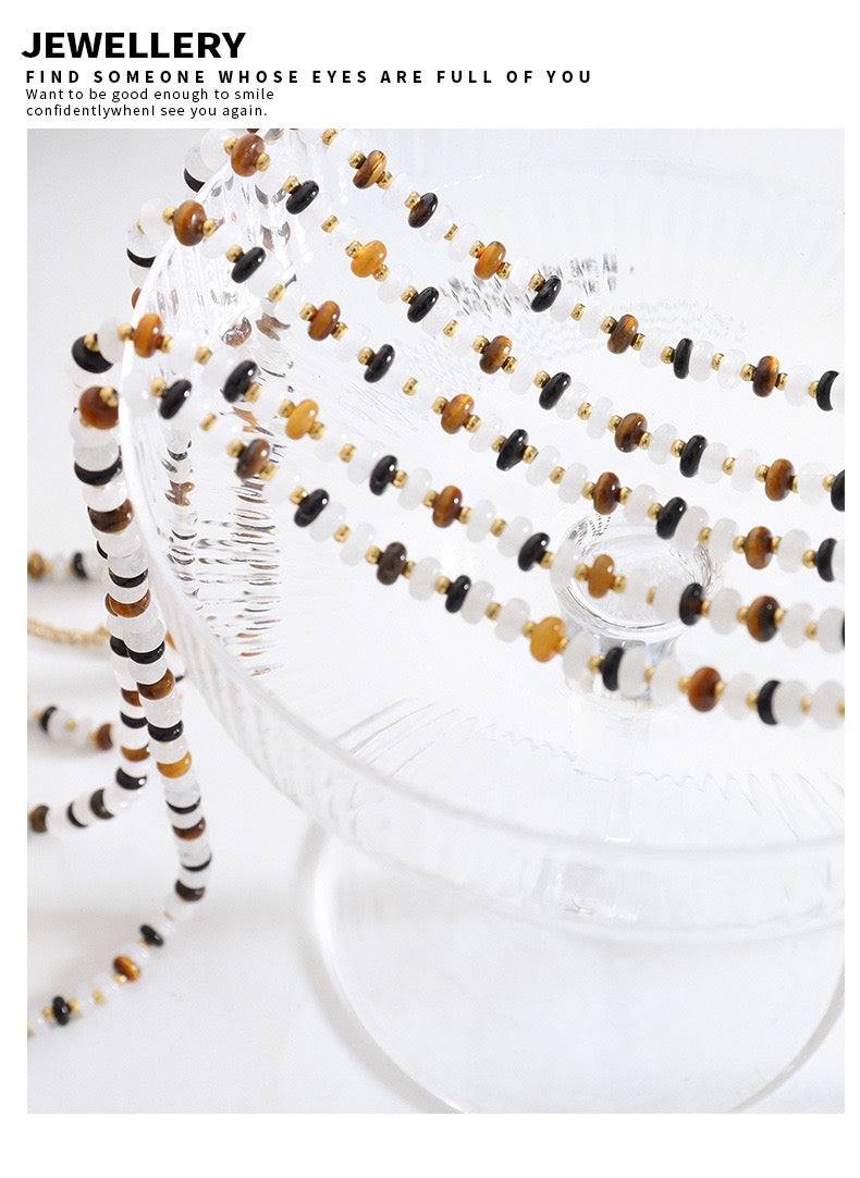 Tiger's eye agate natural stones necklace