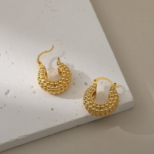 Classic golden beady hoops