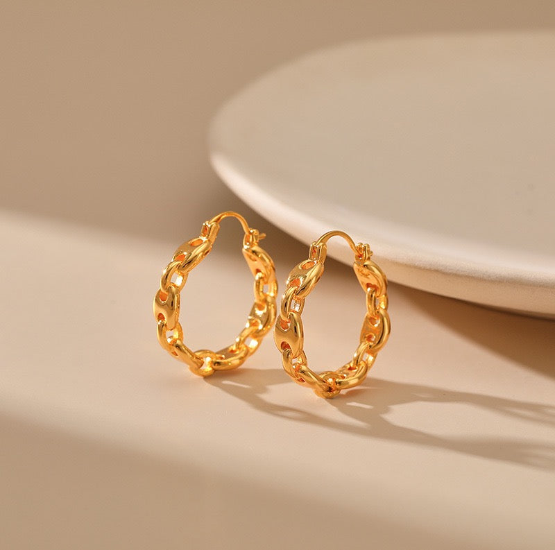 Gold plated hoops