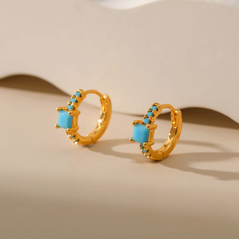 Blue turquoise hoops collection