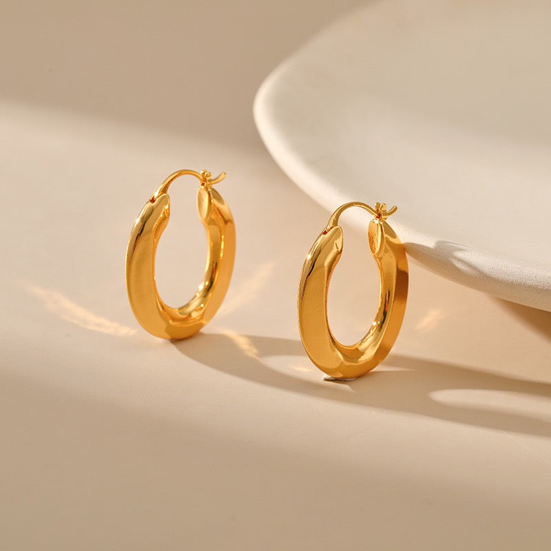 Gold plated hoops