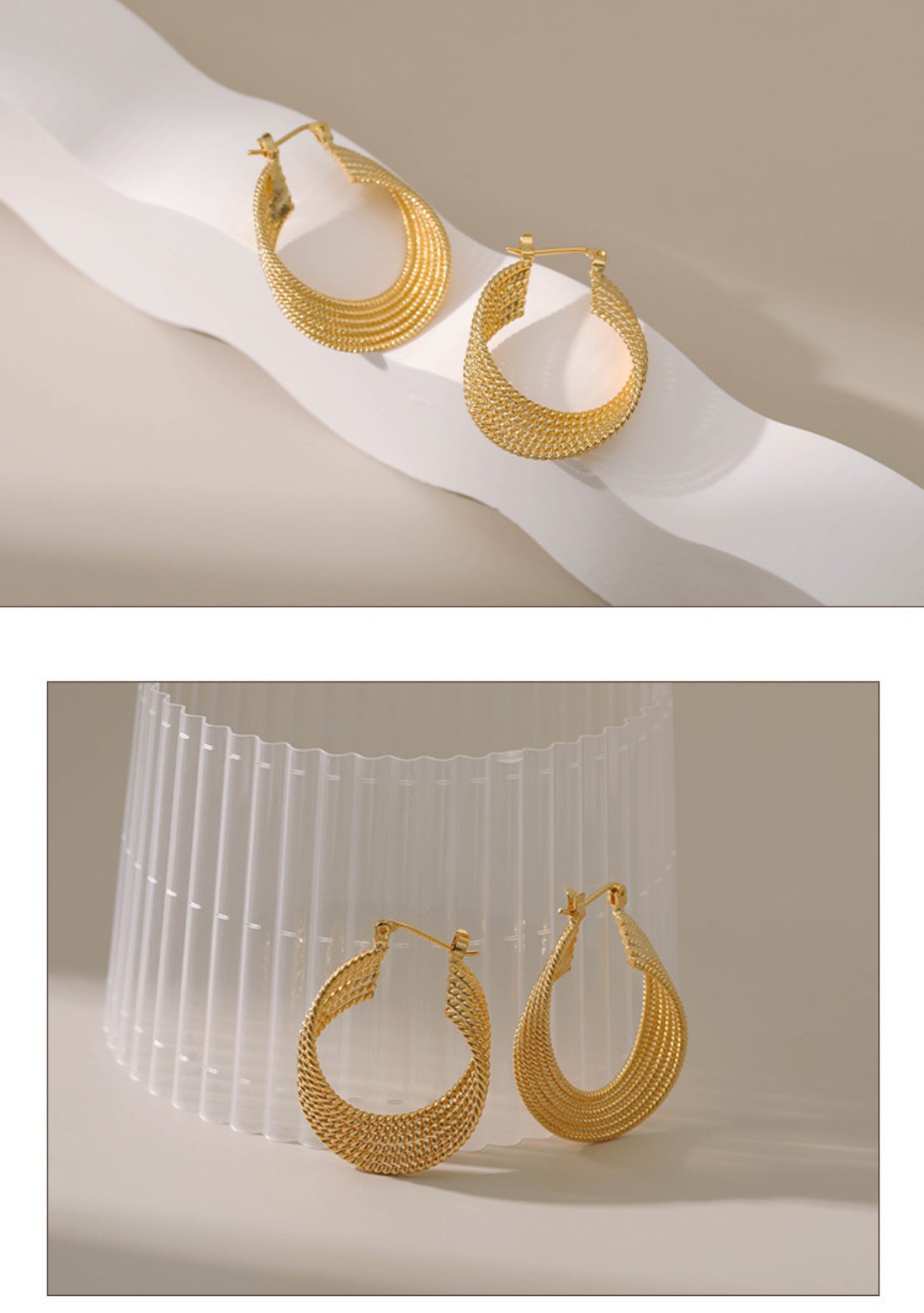 Gold plated hoops