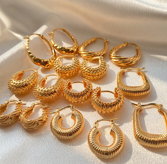 Gold plated hoops