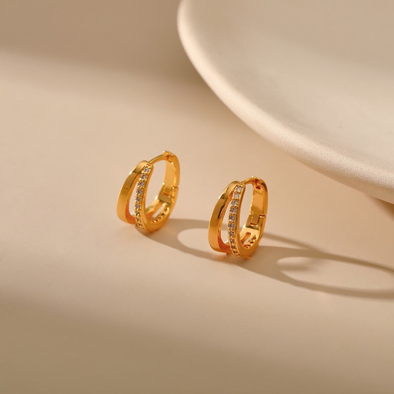 Gold plated hoops