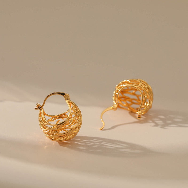 Gold plated hoops