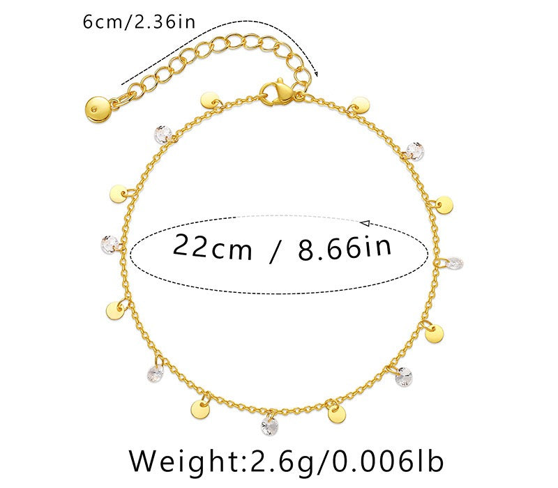 Gold drop anklets