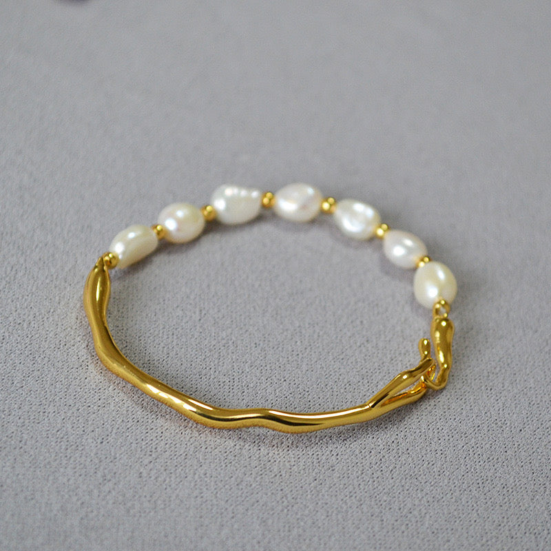 Pearl bangle bracelet