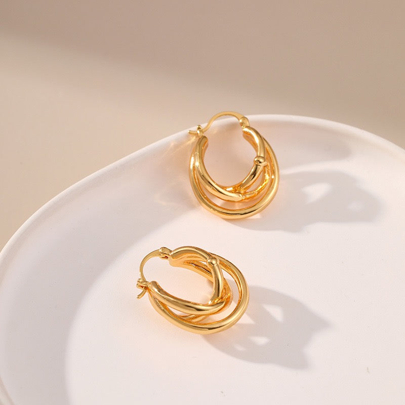 Gold plated hoops