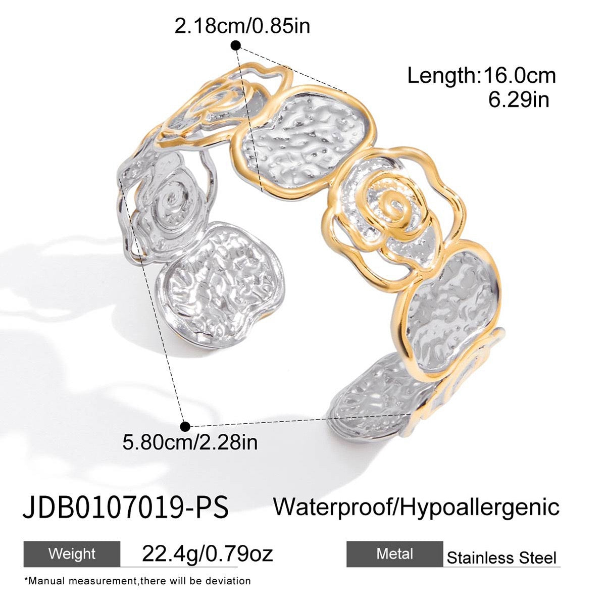 Two tones big statement bangle