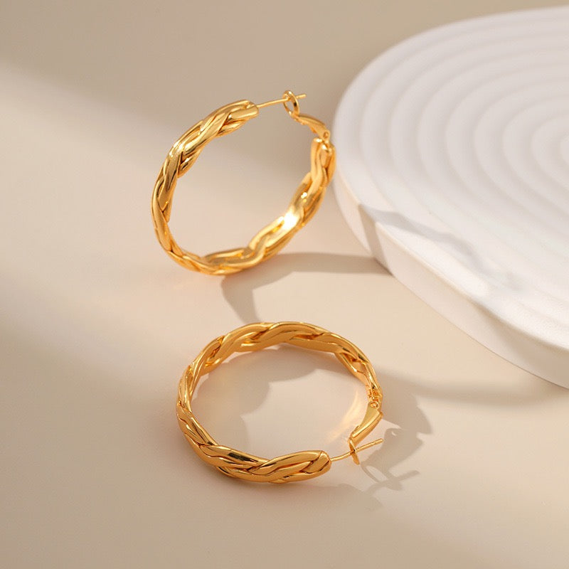 Gold plated hoops