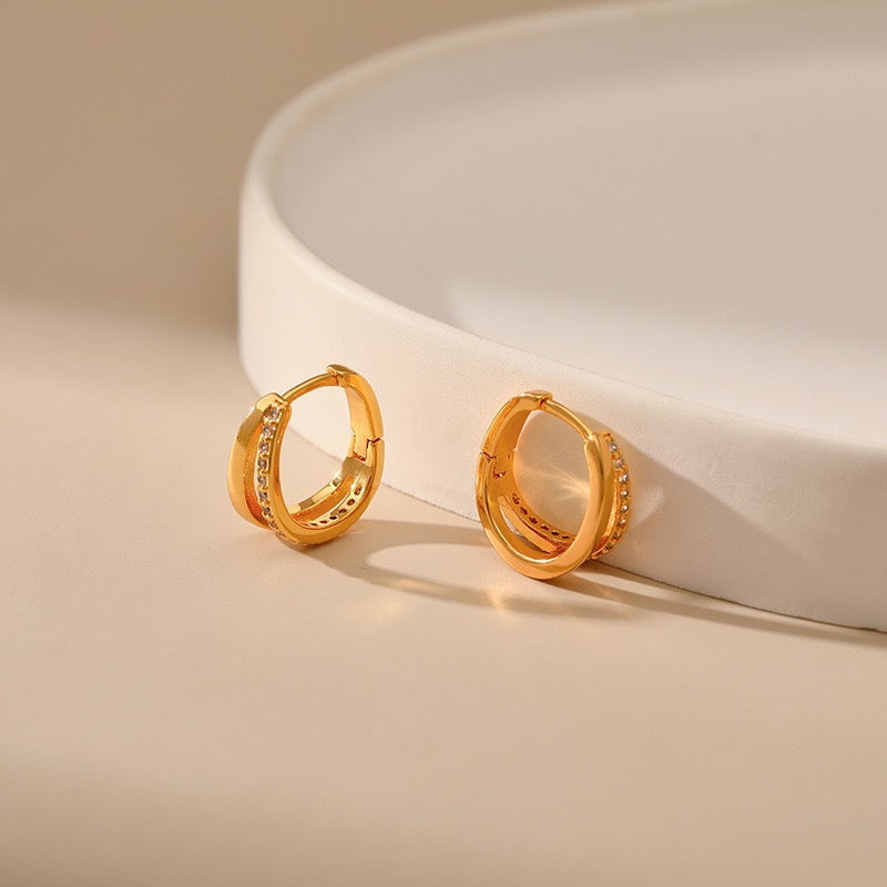 Gold plated hoops