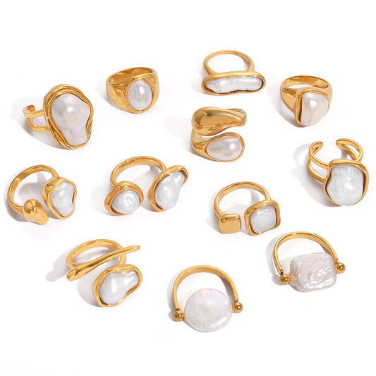 White pearly rings collection
