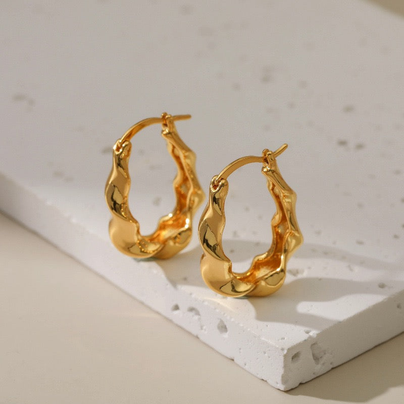 Gold plated hoops