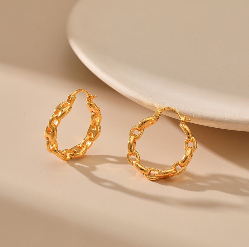 Gold plated hoops