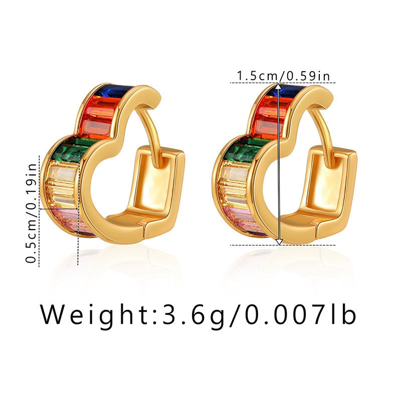 Colorful zircon hoops