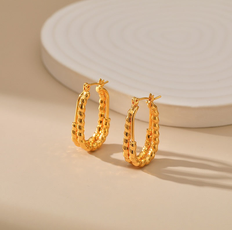 Layers gold plated hoops