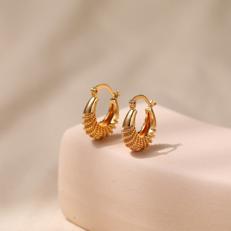 Mini dainty gold plated hoops