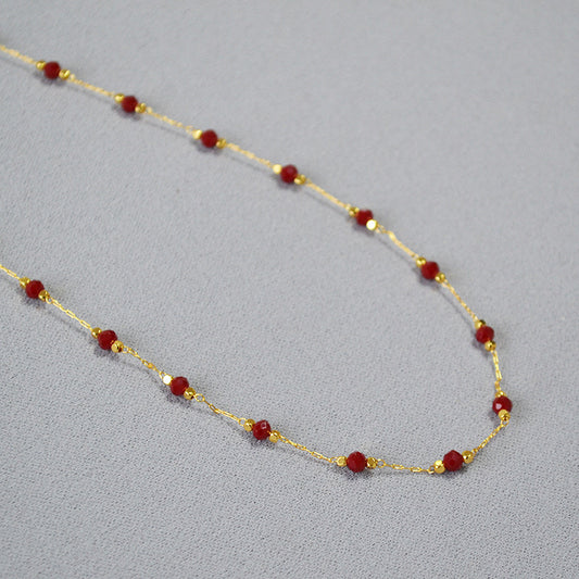 Red Natural stones necklace