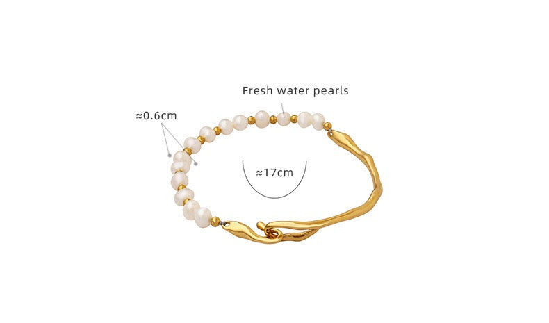 Freshwater pearls bangle