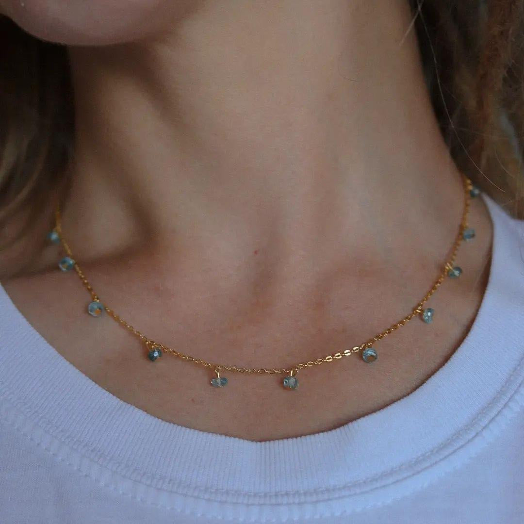 Light blue zircon necklace