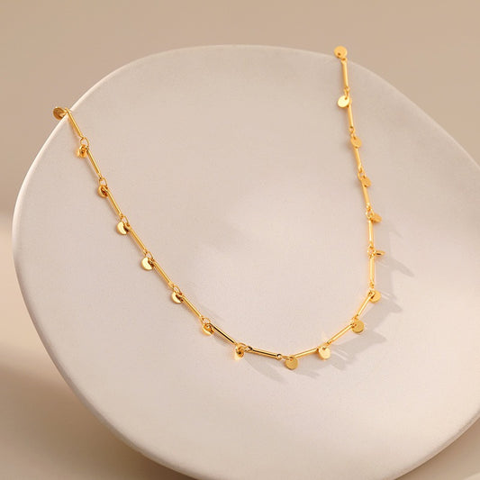 Little round gold plated necklace