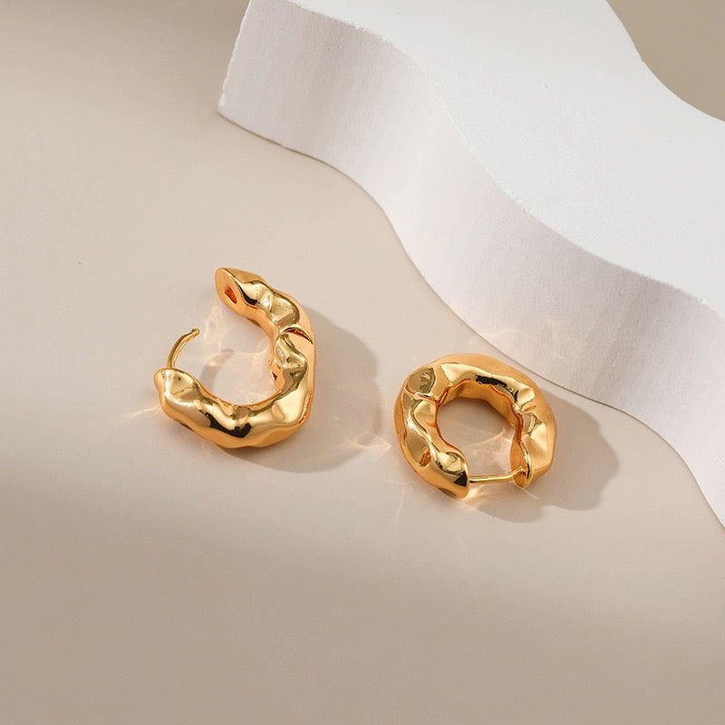 Gold plated hoops