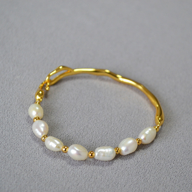 Pearl bangle bracelet