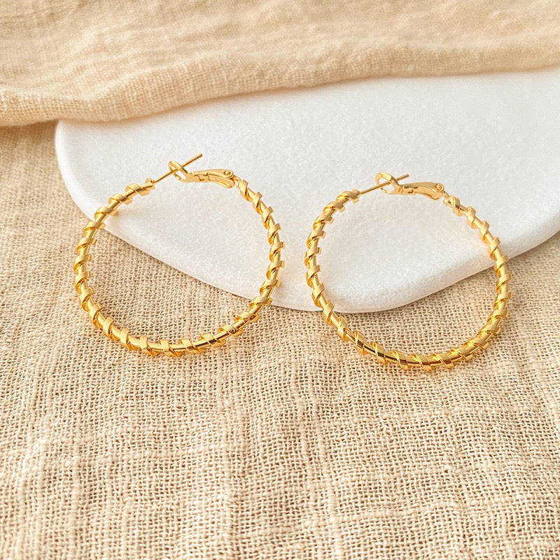 Gold plated hoops